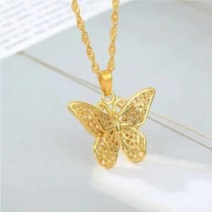 Butterfly Gold Plate Locket Necklace